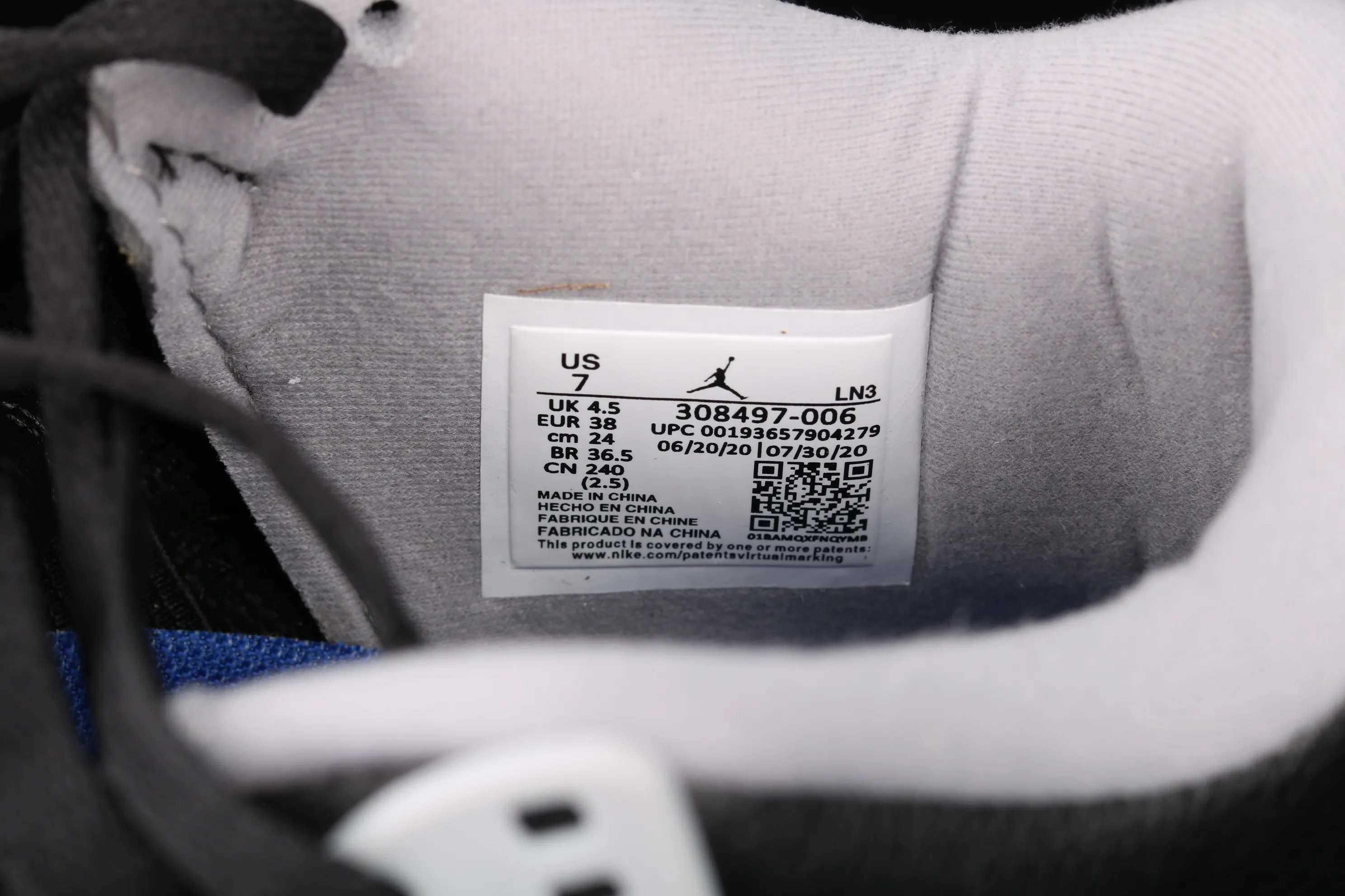 All categories Air Jordan Jordan series basketball shoes Air Jordan 4 G version Air Jordan 4 Retro AJ4 Joe 4 black and blue 308497-006